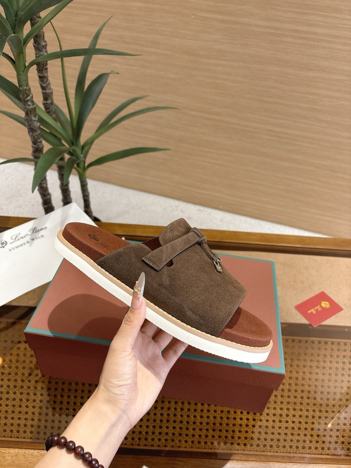 Loro Piana Cross-Strap Mule Sandals — model