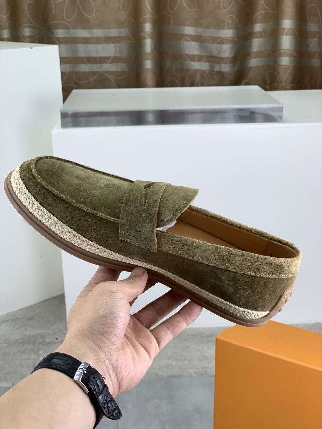 Tod's Raffia-Trim Loafers — side
