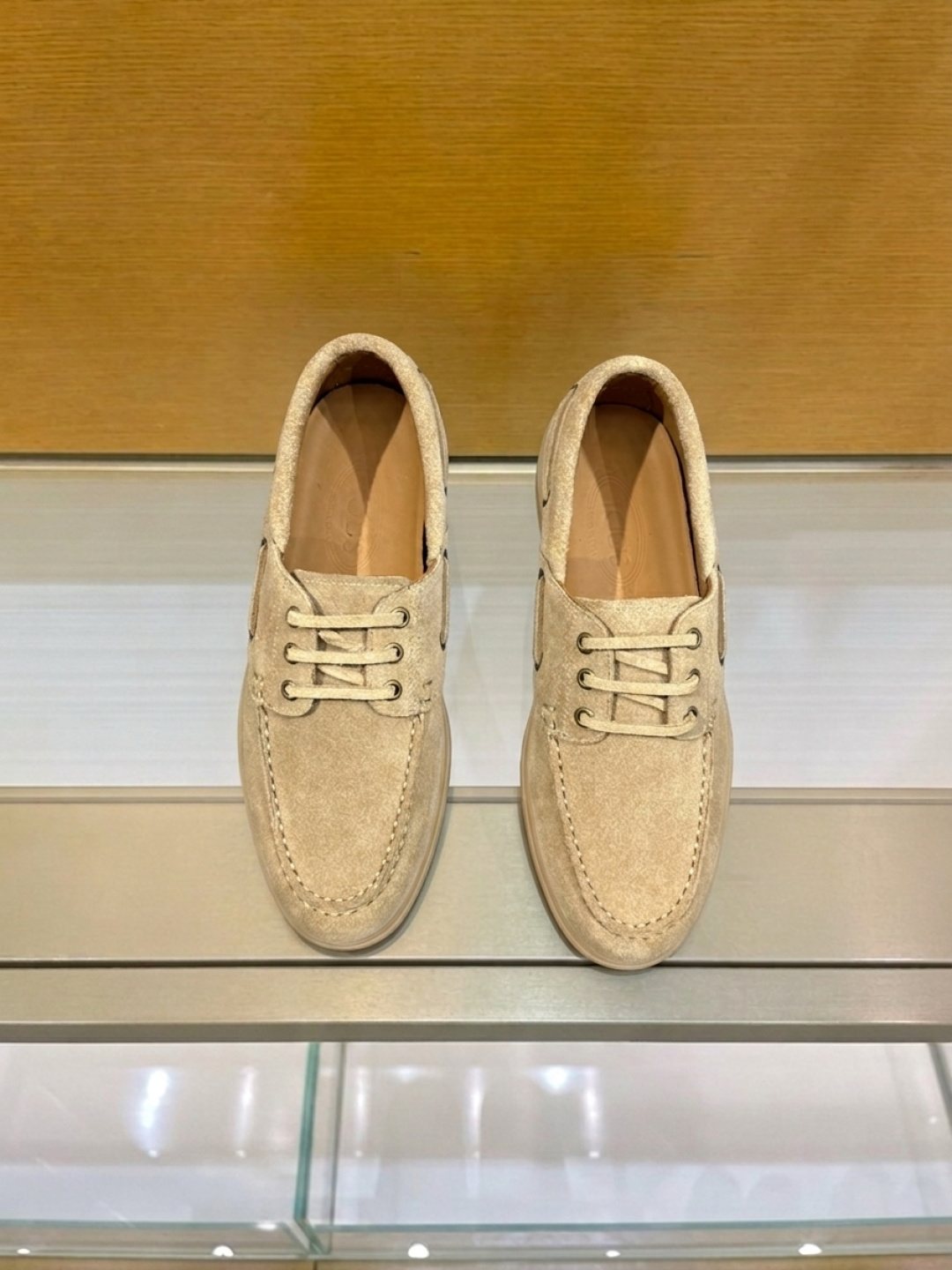 Tod's Navy Blue Boat Shoes — front