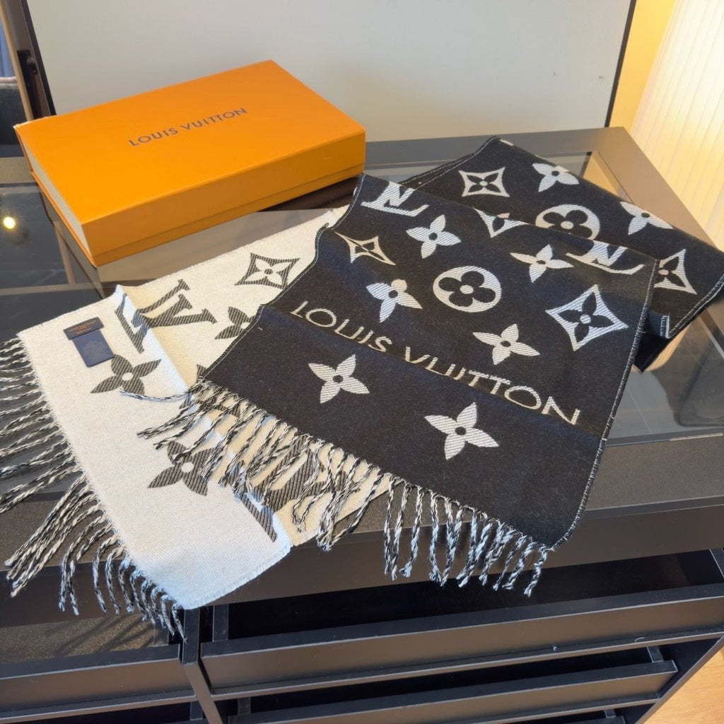 Louis Vuitton Monogram Fringe Scarf — front