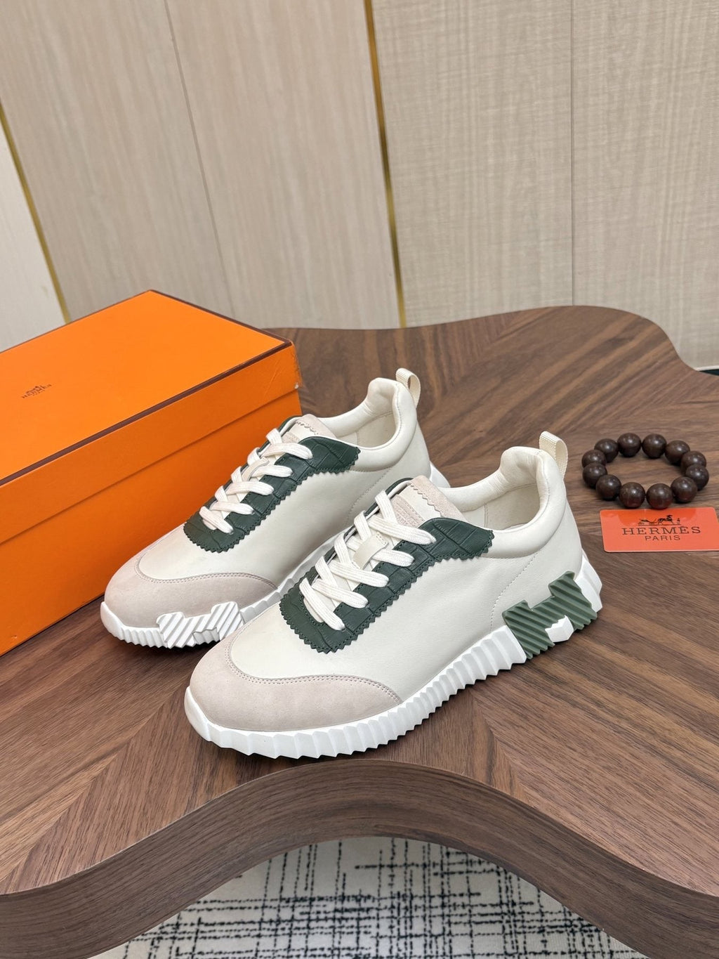 Hermes Paneled Low-Top Sneakers — front